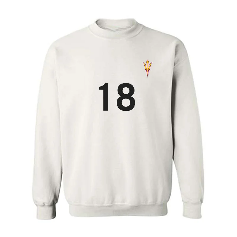 Arizona State - NCAA Women's Soccer : Dahlia Welter - Crewneck Sweatshirt Replica Shersey Hoodie with Bell Sleeves Flared Feminine Arizona State - NCAA Women's Soccer : Dahlia Welter - Crewneck Sweatshirt Replica Shersey Hoodie with Bell Sleeves Flared Feminine