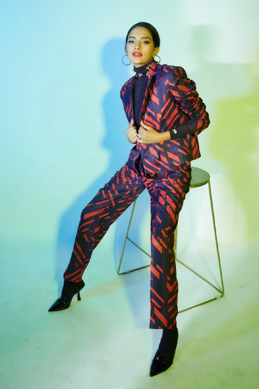 Printed Pants Soft Wool Pants