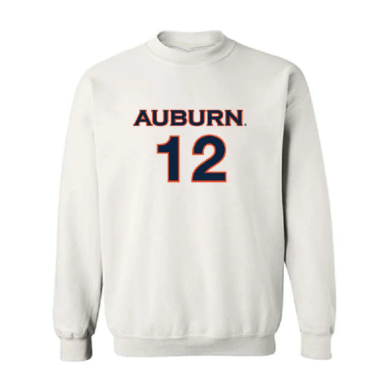 Auburn - NCAA Women's Soccer : Haley Duca - White Replica Shersey Sweatshirt Hoodie with Mesh Breathable Sporty Auburn - NCAA Women's Soccer : Haley Duca - White Replica Shersey Sweatshirt Hoodie with Mesh Breathable Sporty