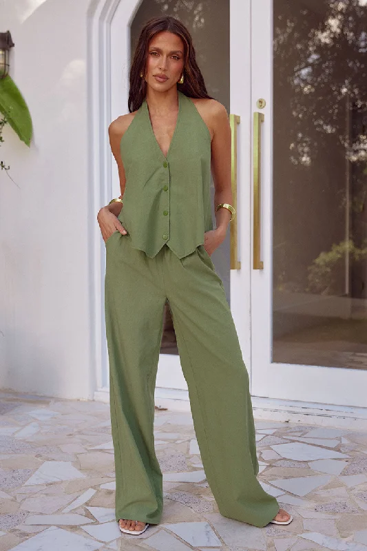 FLORENT PANT - KHAKI Chic Checkered Pants
