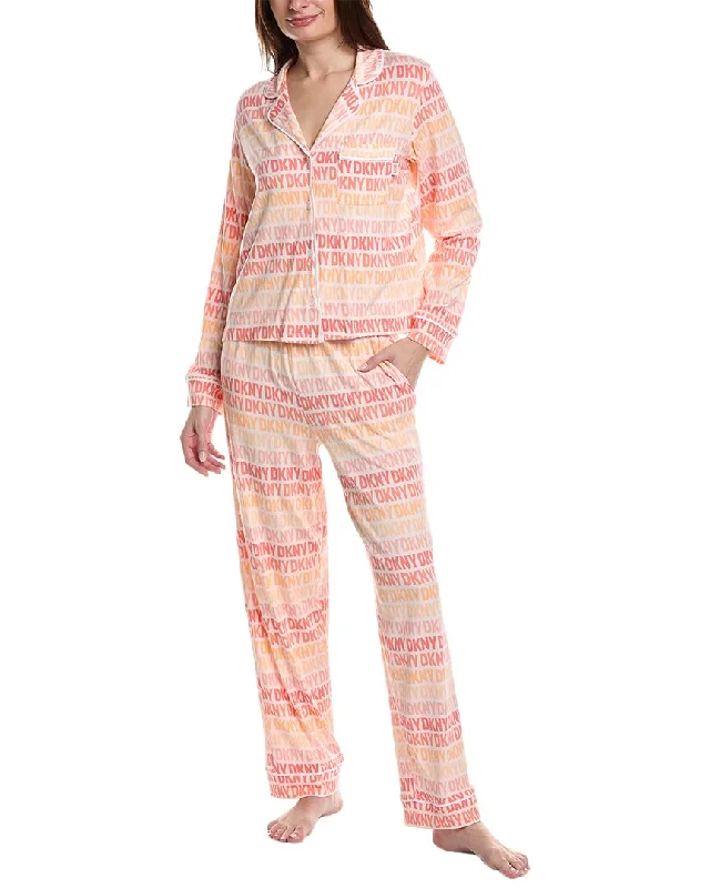 Dkny 2Pc Notch Top & Pant Sleep Set Casual Lounge Pants