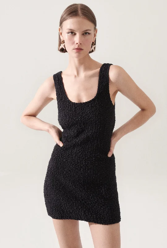 POPCORN MINI DRESS BLACK Elegant Tulle Mini Dress