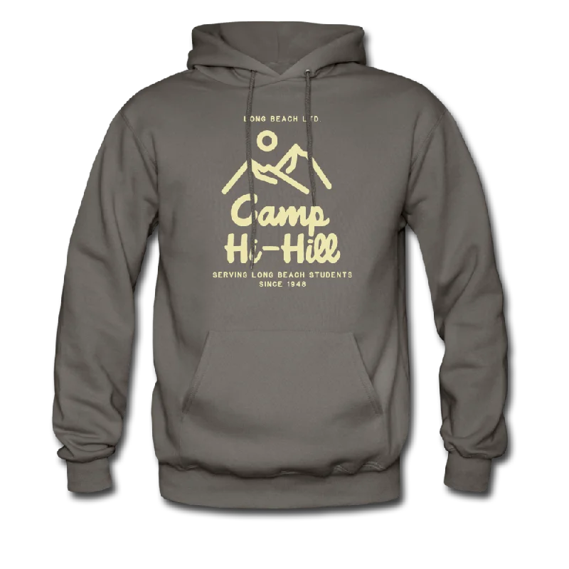Camp Hi-Hill Retro | Taupe Hoodie Hoodie with Half-Zip Sporty Casual