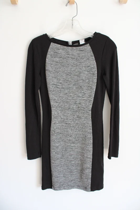 H&M Divided Black Gray Long Sleeved Mini Dress | 6 Fashionable Pleated Mini Dress