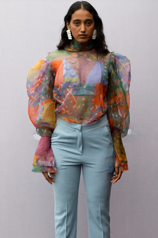 Ice Blue Cigaratte Pants Comfortable Denim Leggings