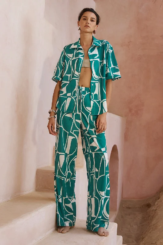 GIANI PANT - GREEN Stretch Fit Pants