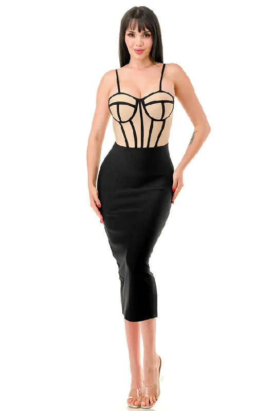 TS-404 - Over The Knee Bandage Dress Tunics Plaid country