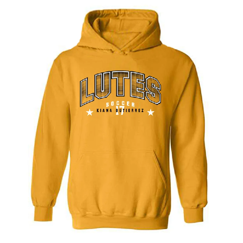 PLU - NCAA Women's Soccer : Kiana Gutierrez - Hooded Sweatshirt Classic Fashion Shersey Hoodie with Hem Ribbing Snug Secure PLU - NCAA Women's Soccer : Kiana Gutierrez - Hooded Sweatshirt Classic Fashion Shersey Hoodie with Hem Ribbing Snug Secure