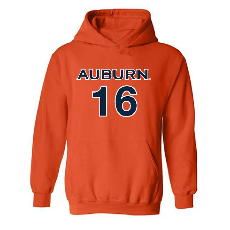 Auburn - NCAA Women's Soccer : Dylan Driver - Orange Replica Shersey Hooded Sweatshirt Hoodie with Pastel Soft Subtle Auburn - NCAA Women's Soccer : Dylan Driver - Orange Replica Shersey Hooded Sweatshirt Hoodie with Pastel Soft Subtle