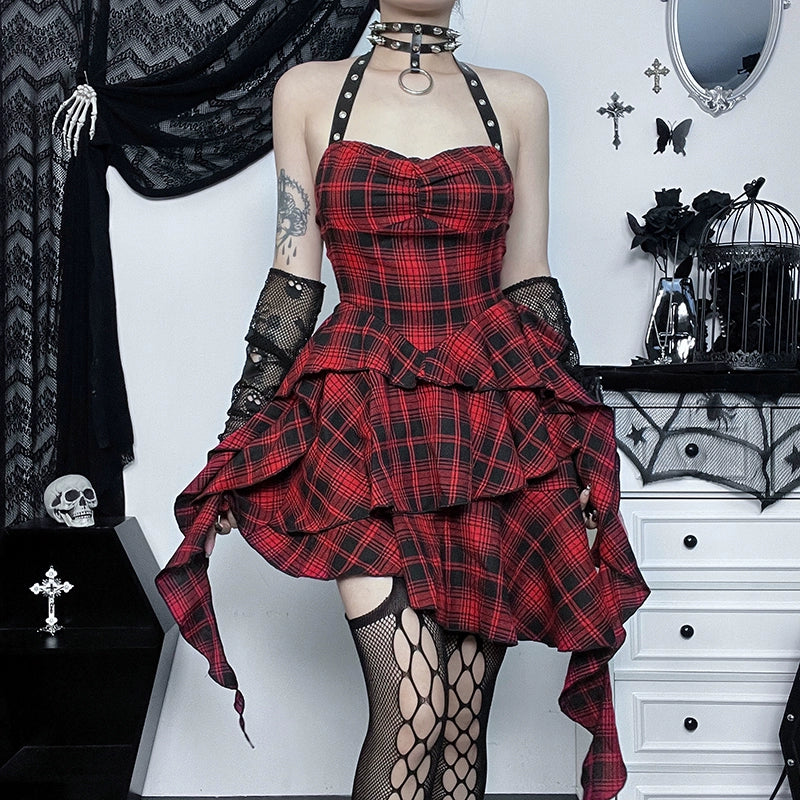 Red Checkered (halter style)