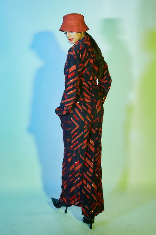Printed Pants Classic Straight-Leg Pants