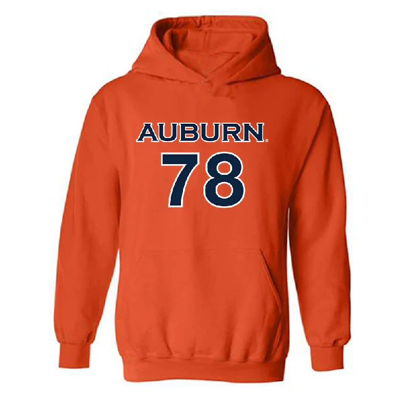 Auburn - NCAA Women's Soccer : Jenna Sapong - Orange Replica Shersey Hooded Sweatshirt Hoodie with Neon Bright Vibrant Auburn - NCAA Women's Soccer : Jenna Sapong - Orange Replica Shersey Hooded Sweatshirt Hoodie with Neon Bright Vibrant