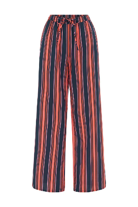 GABBIE PANT - ORANGE/NAVY Cozy Knit Pants