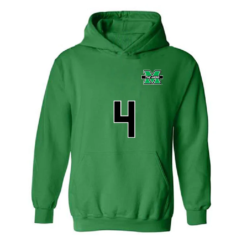Marshall - NCAA Women's Soccer : Katie Porter - Green Replica Shersey Hooded Sweatshirt Hoodie with Print Artistic Unique Marshall - NCAA Women's Soccer : Katie Porter - Green Replica Shersey Hooded Sweatshirt Hoodie with Print Artistic Unique