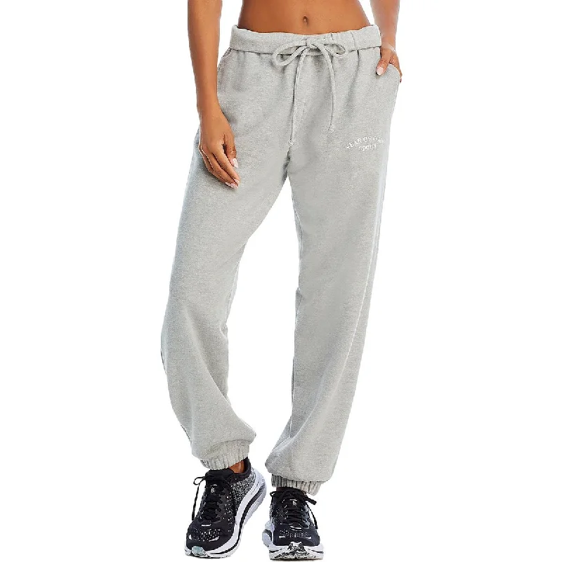 Womens Cotton Logo Jogger Pants Chic Slim Fit Pants