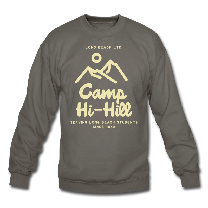 Camp Hi-Hill Retro | Taupe Sweatshirt Hoodie with Exposed Zipper Edgy Industrial