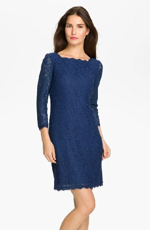 Adrianna Papell - 61864780SC Lace Scalloped Sheath Cocktail Dress Tunics Plaid country Adrianna Papell - 61864780SC Lace Scalloped Sheath Cocktail Dress Tunics Plaid country
