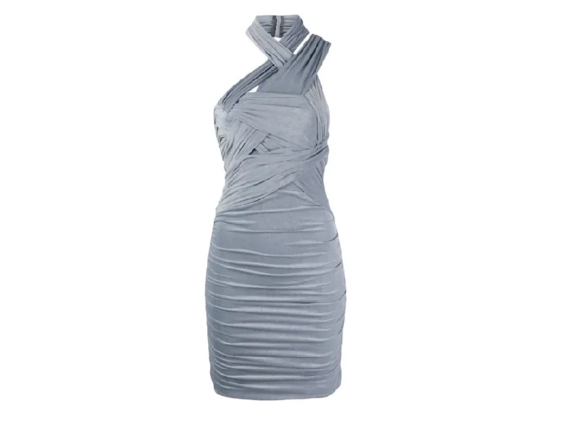 Alexander Wang Ruched Halterneck Mini Dress Elegant Lace Mini Dress