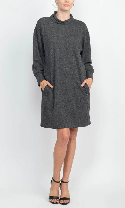London Times T5923M - Turtleneck Side Pocket Dress Tunics Exclusive limited