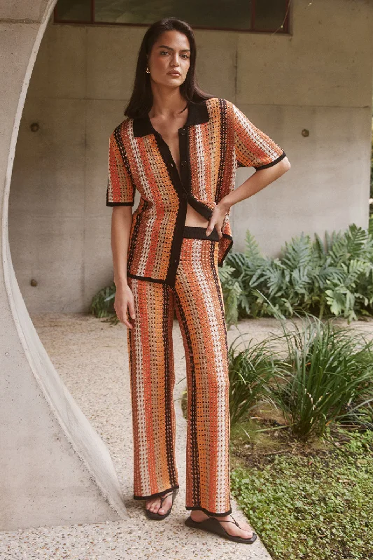 AIMEE PANT - ORANGE MULTI Relaxed Linen Pants