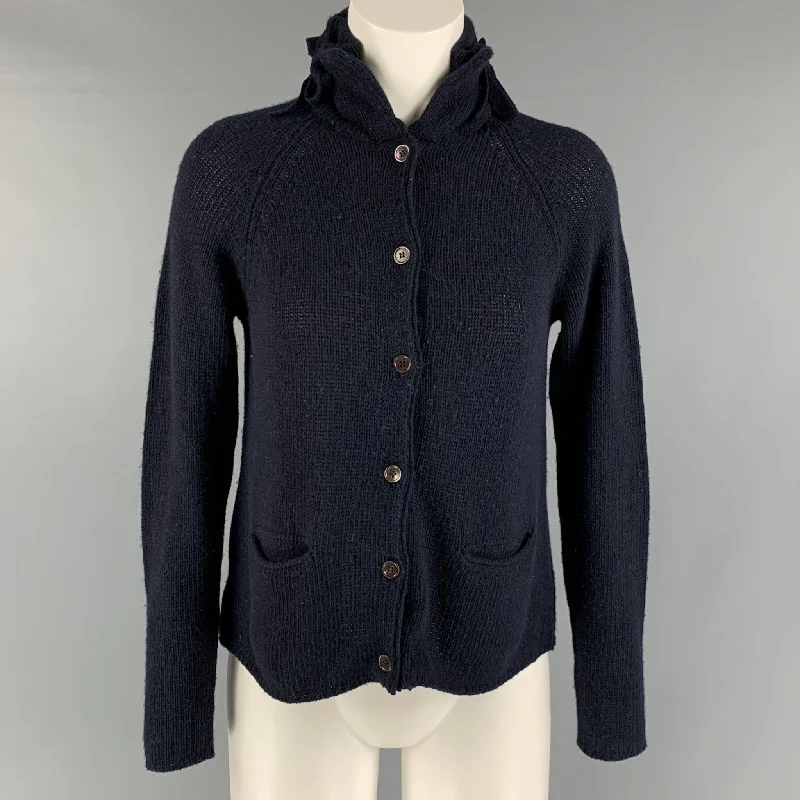 MARNI Size 4 Navy Wool &  Cashmere Solid Cardigan Layered Multi-layer Single Layer