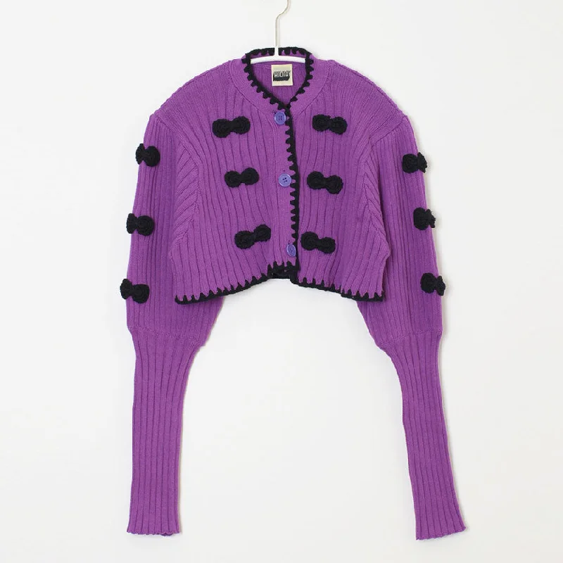 SALE 40%OFF ! <br/>【HOLIDAY/ホリディ】RIBBON CROPPED KNIT CARDIGAN <br>23104025 Lace Blend Ribbed Blend Corduroy Blend SALE 40%OFF ! <br/>【HOLIDAY/ホリディ】RIBBON CROPPED KNIT CARDIGAN <br>23104025 Lace Blend Ribbed Blend Corduroy Blend