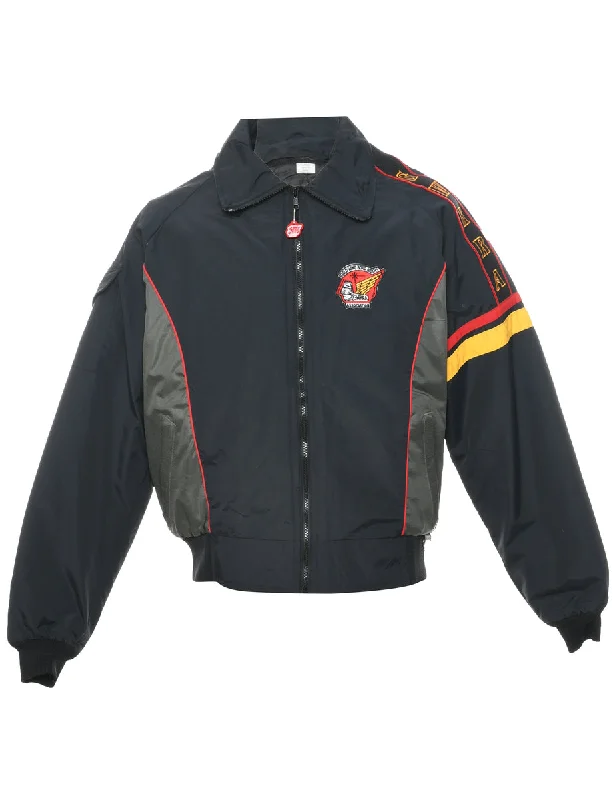 Two Tone Jacket - L A-Line Jacket Boat Neck Shawl Collar
