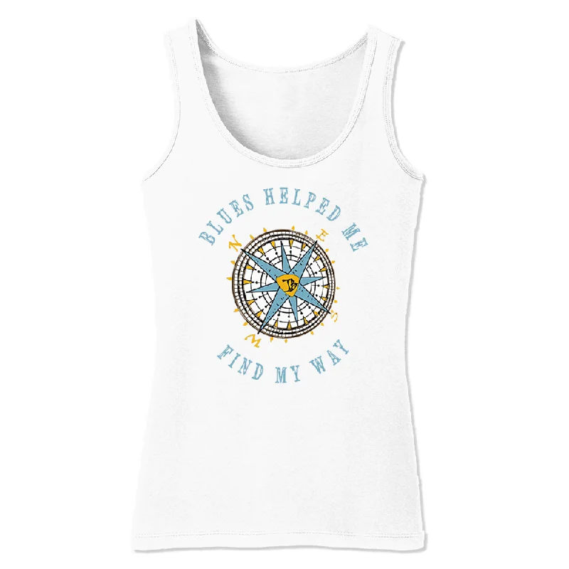 Blues Helped Me Find My Way Tank (Women) sage tank top