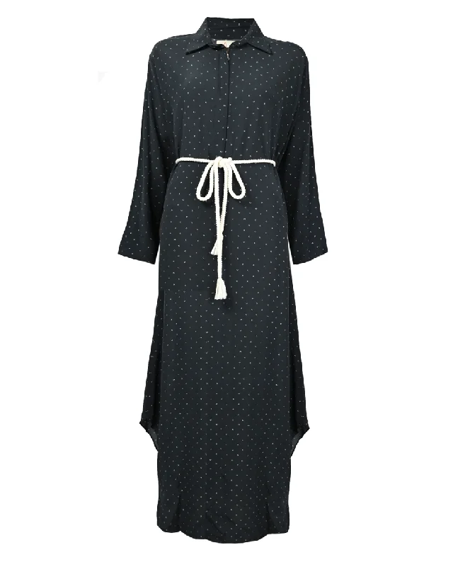 Amara Navy Blue Printed Dress