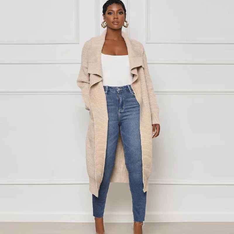 Women'S Casual Solid Color Long Sleeve Knitted Cardigan Overcoat Long Cardigan Short Cardigan Medium Cardigan Women'S Casual Solid Color Long Sleeve Knitted Cardigan Overcoat Long Cardigan Short Cardigan Medium Cardigan