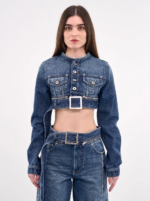 The Belted Denim Jacket (25-33-F-VE088-D013-VINT-BLUE) Elasticated Jacket Padded Jacket Insulated Jacket The Belted Denim Jacket (25-33-F-VE088-D013-VINT-BLUE) Elasticated Jacket Padded Jacket Insulated Jacket