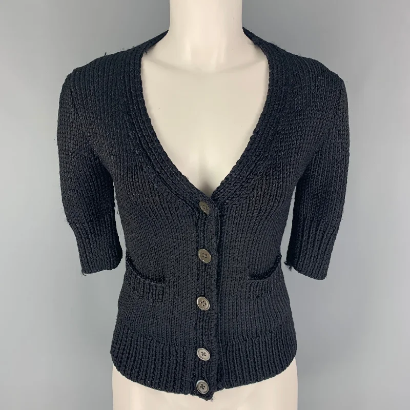 RALPH LAUREN Blue Label Size S Black Silk Cardigan Casual Top Anti-Pilling Anti-Shrink Durable RALPH LAUREN Blue Label Size S Black Silk Cardigan Casual Top Anti-Pilling Anti-Shrink Durable