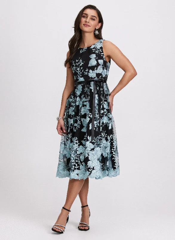 Embroidered Tulle Dress