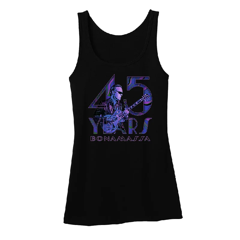 45 Years of Blues Tank (Women) - Purple Logo halter tank top