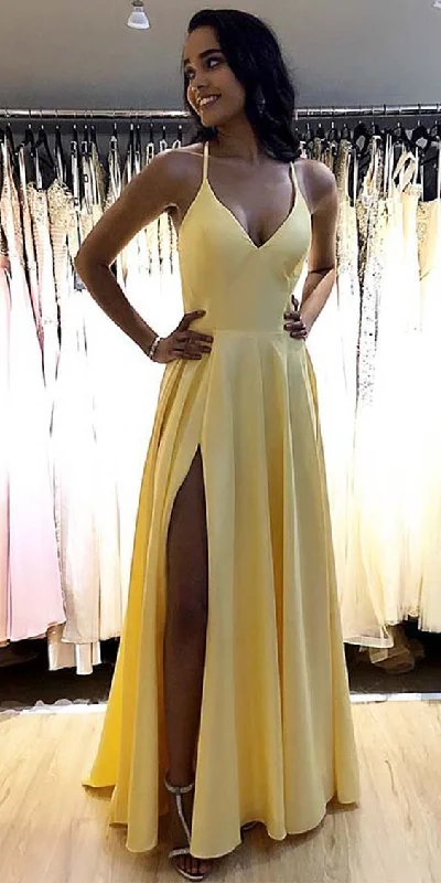 HOT SALE A-LINE SATIN SIMPLE PROM DRESSES cg733
