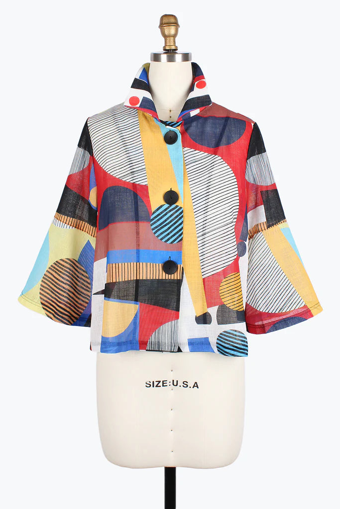 Damee 2555-MLT S25 Geometric Art Cropped Jacket Collared Jacket Crew Neck Jacket Turtle Neck Jacket Damee 2555-MLT S25 Geometric Art Cropped Jacket Collared Jacket Crew Neck Jacket Turtle Neck Jacket