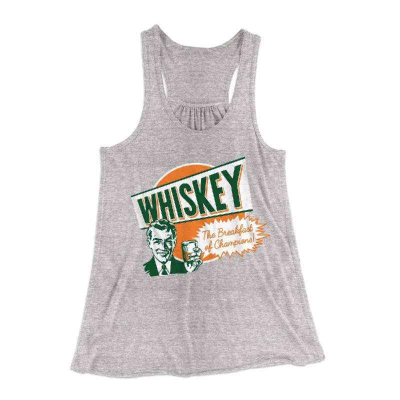 Whiskey - Breakfast of Champions Women's Flowey Tank Top open back tank