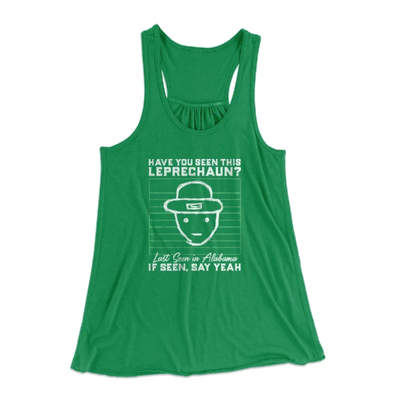 Alabama Leprechaun Amateur Sketch Women's Flowey Tank Top turquoise tank top