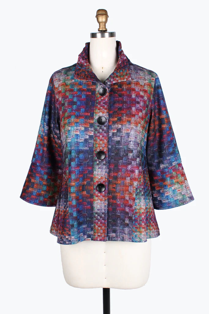 Damee Interweaving Rainbow Short Jacket 4755-MLT Knit Jacket Woven Jacket Fleece Jacket Damee Interweaving Rainbow Short Jacket 4755-MLT Knit Jacket Woven Jacket Fleece Jacket