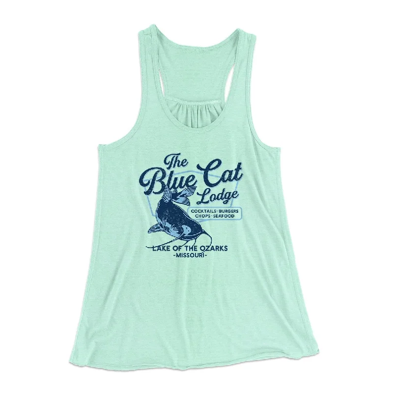 Blue Cat Lodge Women's Flowey Tank Top rhinestone tank top