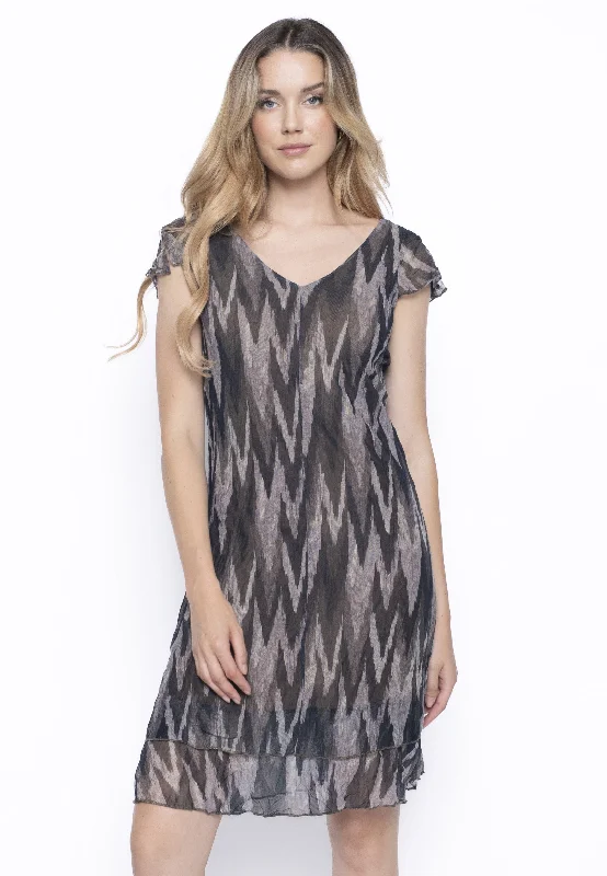 V-Neck Short Flared Dress