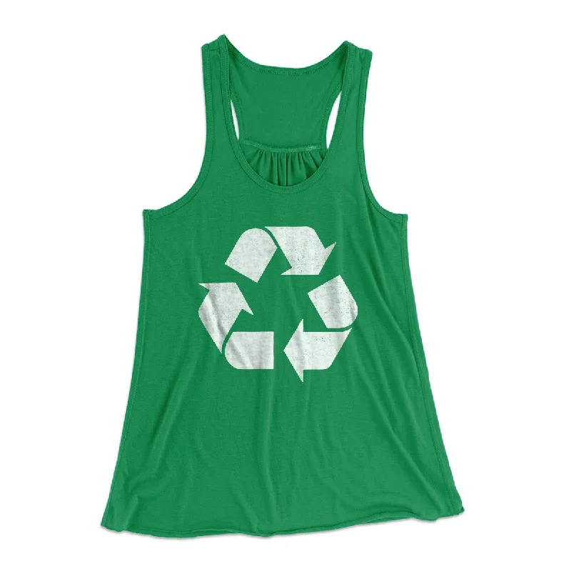 Recycle Symbol Women's Flowey Tank Top scoop neck tank
