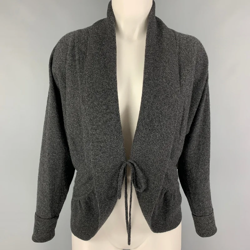 AUTUMN CASHMERE Size S Grey Cashmere Shawl Collar Cardigan Asymmetrical,ymmetric Pencil Cardigan AUTUMN CASHMERE Size S Grey Cashmere Shawl Collar Cardigan Asymmetrical,ymmetric Pencil Cardigan