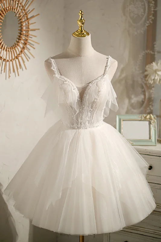 Elegant Beading Tulle Fairy Dress Short Homecoming Dress