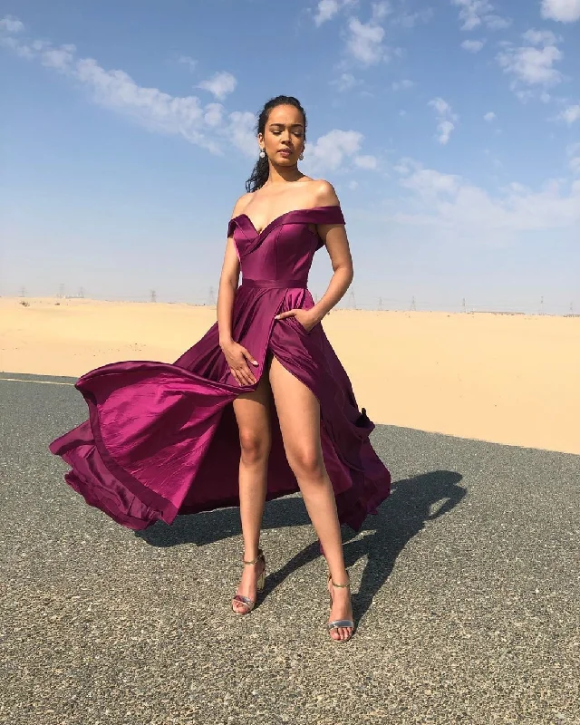Classic A Line Off the Shoulder Yellow/Purple/Green/Blue Long Prom/Evening Dress cg20946 Classic A Line Off the Shoulder Yellow/Purple/Green/Blue Long Prom/Evening Dress cg20946