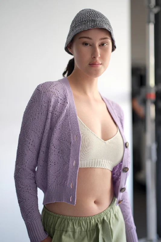 Cotton Florentine Cardigan Cable Knit Ribbed Knit Lace Knit