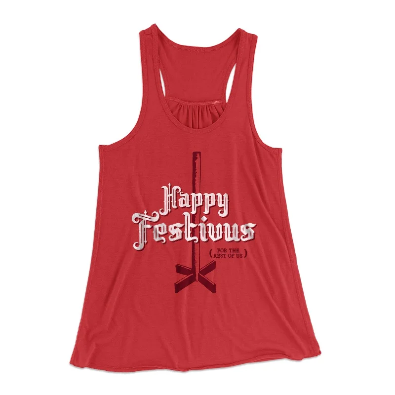 Happy Festivus For The Rest of Us Women's Flowey Tank Top navy tank top