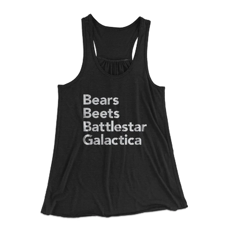 Bears, Beets, Battlestar Galactica Women's Flowey Tank Top lounge tank top