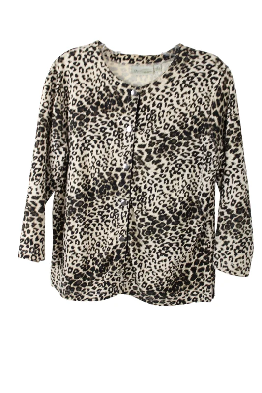 Studio Works Leopard Cardigan | M Crew Neck V-Neck Turtle Neck