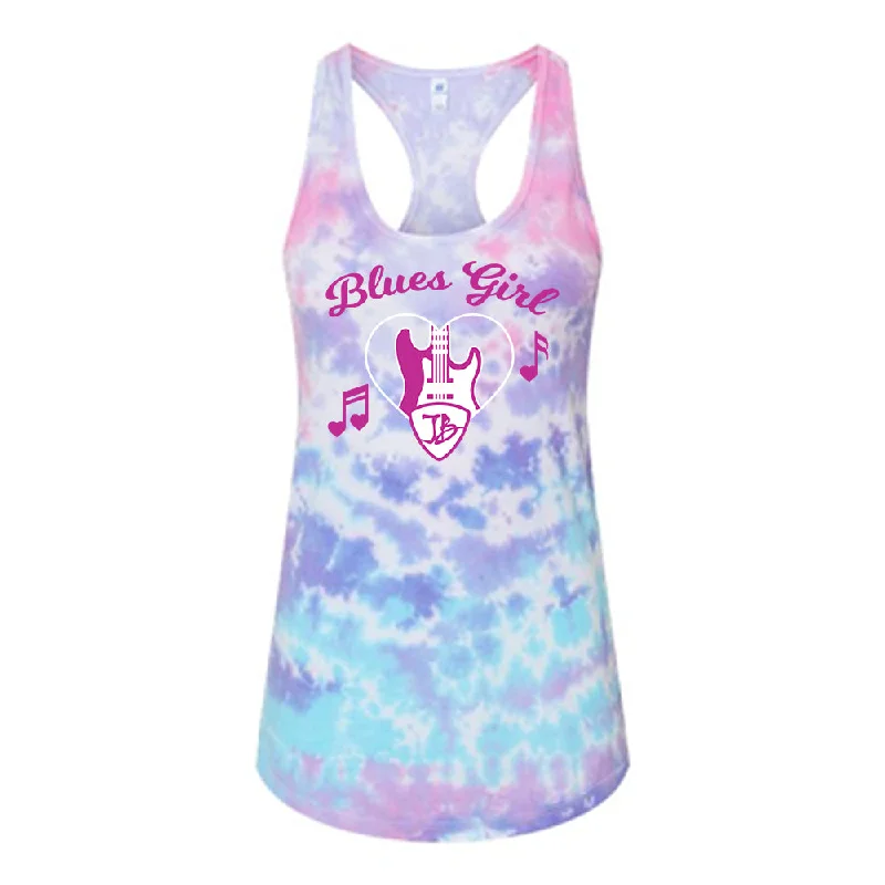 Blues Girl Tie Dye Racerback Tank Top (Women) ribbed tank top
